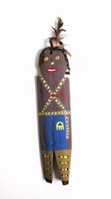Native American Folk Art Handmade Cradle Doll - 5 1/4" Tall x 1 1/8" W