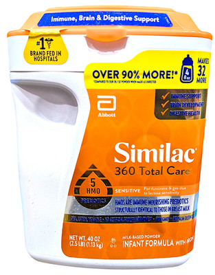 Similac 360 Total Care Sensitive Non-GMO InfantFormula Powder 40oz EXP 11/1/2026