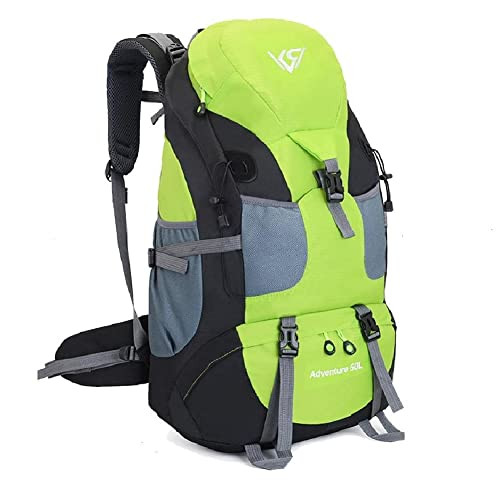 50L Hiking Backpack, Waterproof Lightweight Daypack for Outdoor Camping Green