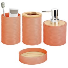 4 Pieces Bathroom Set, Bathroom Accessory Set with Soap Dispenser and Toothbr...