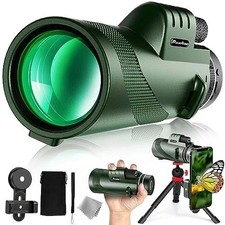 Monocular Telescope 40x60, Tripod, Phone Adapter, Prism for Bird Watching
