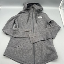 The North Face Women s Full-Zip Gray Hoodie M Thumb Holes Outdoor Activewear