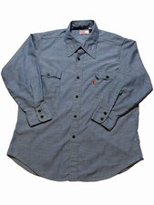 Levi  s Vintage 70s Orange Tab Made In USA Denim Chambray Western Shirt Men  s XL