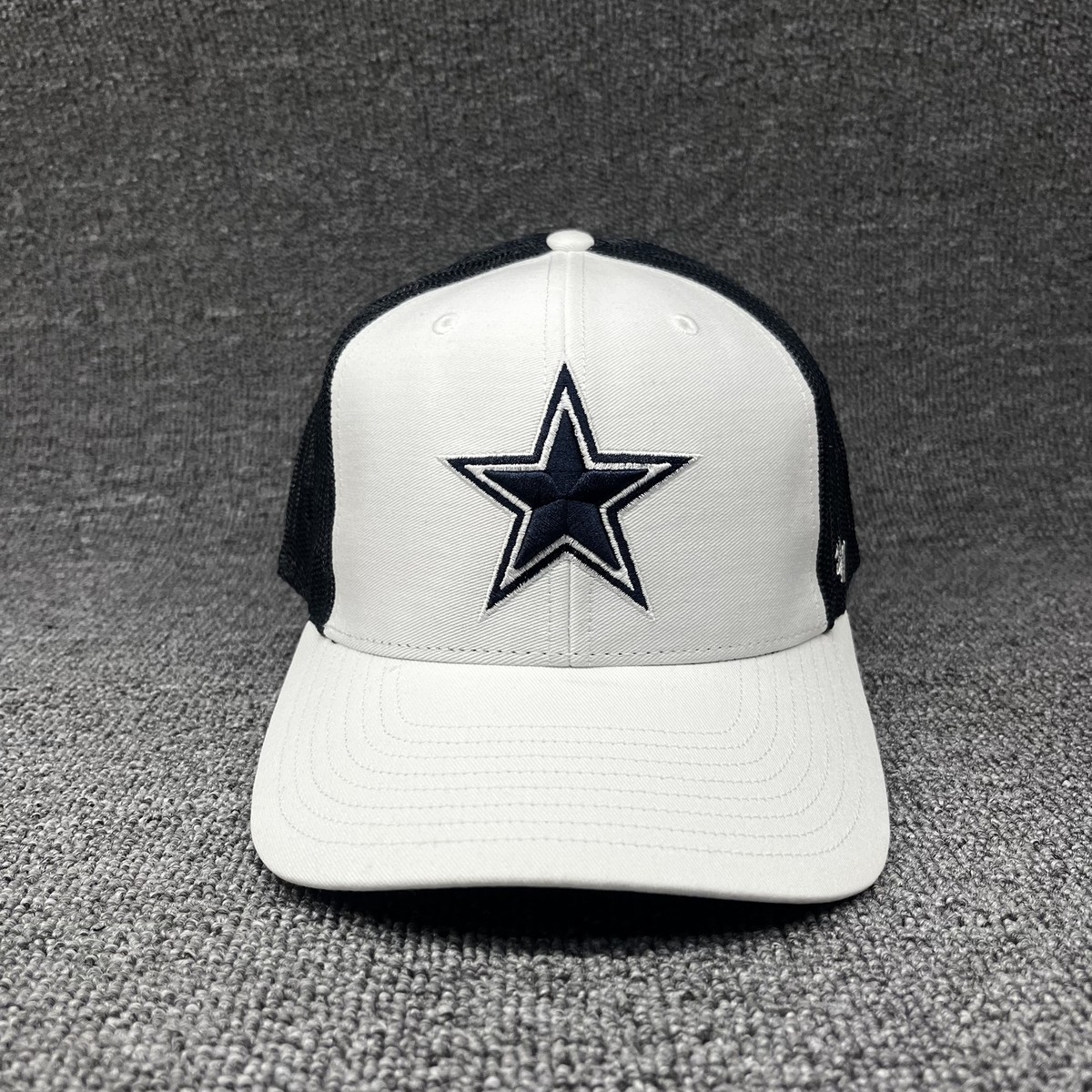 Dallas Cowboys '47 Brand Hitch Trucker Hat White Black Mesh Snapback Cap NFL