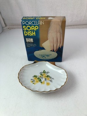 Best Quality Vintage Clam Shell Porcelain Floral Soap Dish Made in Japan