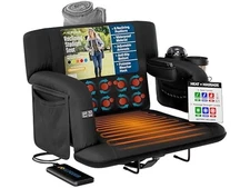 Alpcour Heated Massage Recline Seat Armrests Black 25" Wide Standard 