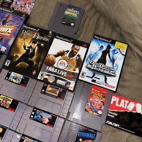 Video Game Lof Of 20 NES, SNES, PS2, Nintendo, Mario, Double Dragon Tested