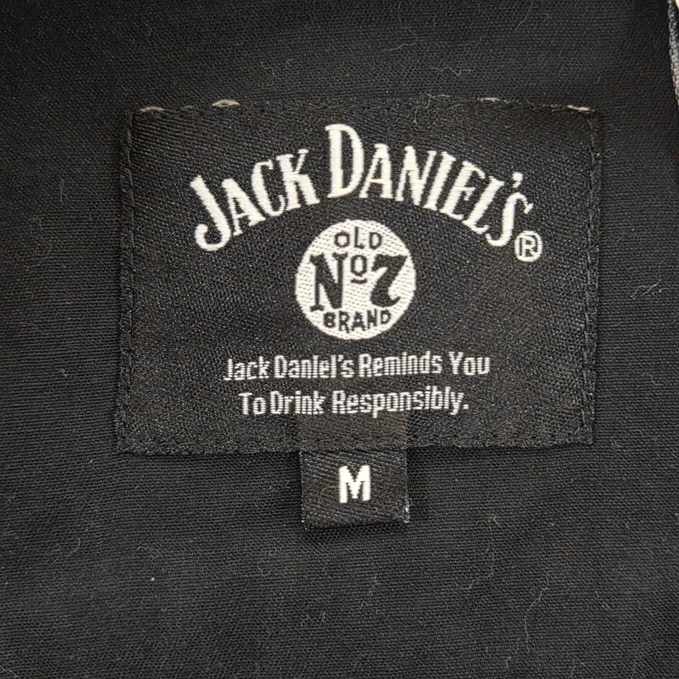 Camisa Jack Daniels Negra Abotonada Manga Larga Western Ropa de Trabajo Para Hombre Mediana Foto 4 de 4