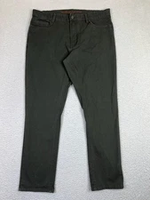 Weatherproof Vintage Pants Mens 36x32 Green Stretch Twill Chino 5-Pocket Zip Fly