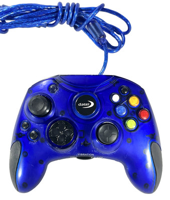 Datel Xbox Vintage Blue Wired Controller Complete with Breakaway Tested