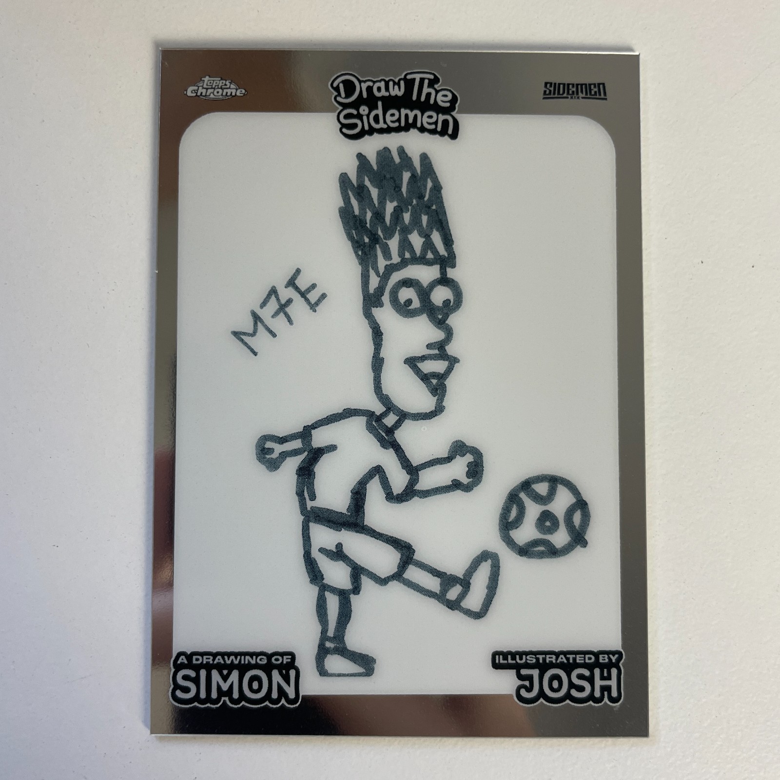 A Drawing Of Simon Illustrated By Josh DS36 2023 Topps Chrome Draw The Sidemen