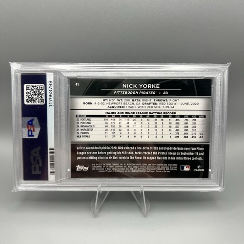 2025 Topps Chrome Black #41 Nick Yorke RC Variation Purple Refractor /75 PSA 10 - Picture 2 of 2