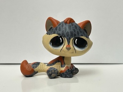 LPS Custom Bonbon Cat Hand Painted OOAK Falcon Inspired Pattern With Blue Eyes