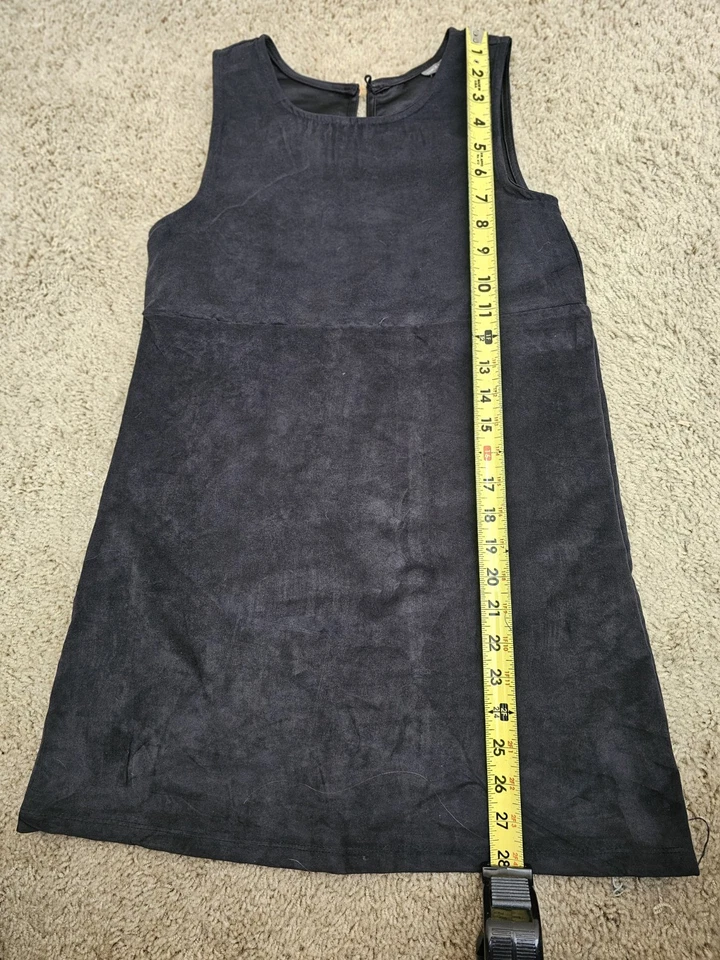 Vestido Vince Camuto para niña imitación gamuza talla 12 negro sin mangas Foto 2 de 4