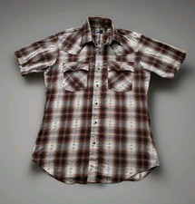 Vtg 70s 80s LEVI'S Men's Sz M Western Shirt ROCKABILLY Plaid Pearl Snap USA Made