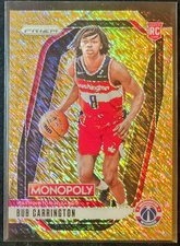 Bub Carrington 2024-25 Prizm Monopoly Gold Millionaire Shimmer /500 Wizards