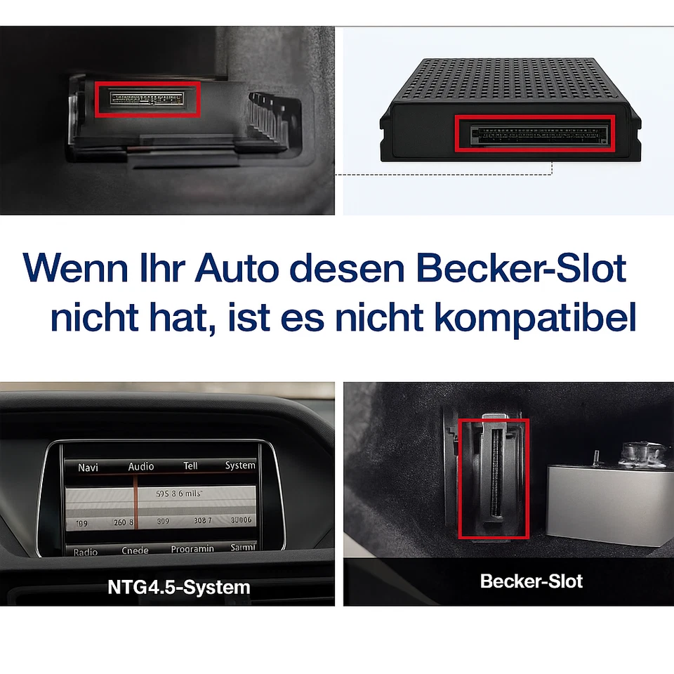 CarPlay Android Auto Bluetooth GPS für Mercedes A B C E CLA GLA ML NTG4.5 Becker - Bild 2 von 4