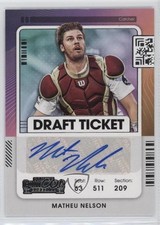 2021 Panini Contenders Draft Ticket 2 Auto Matheu Nelson #DT2-MN Auto 18xy
