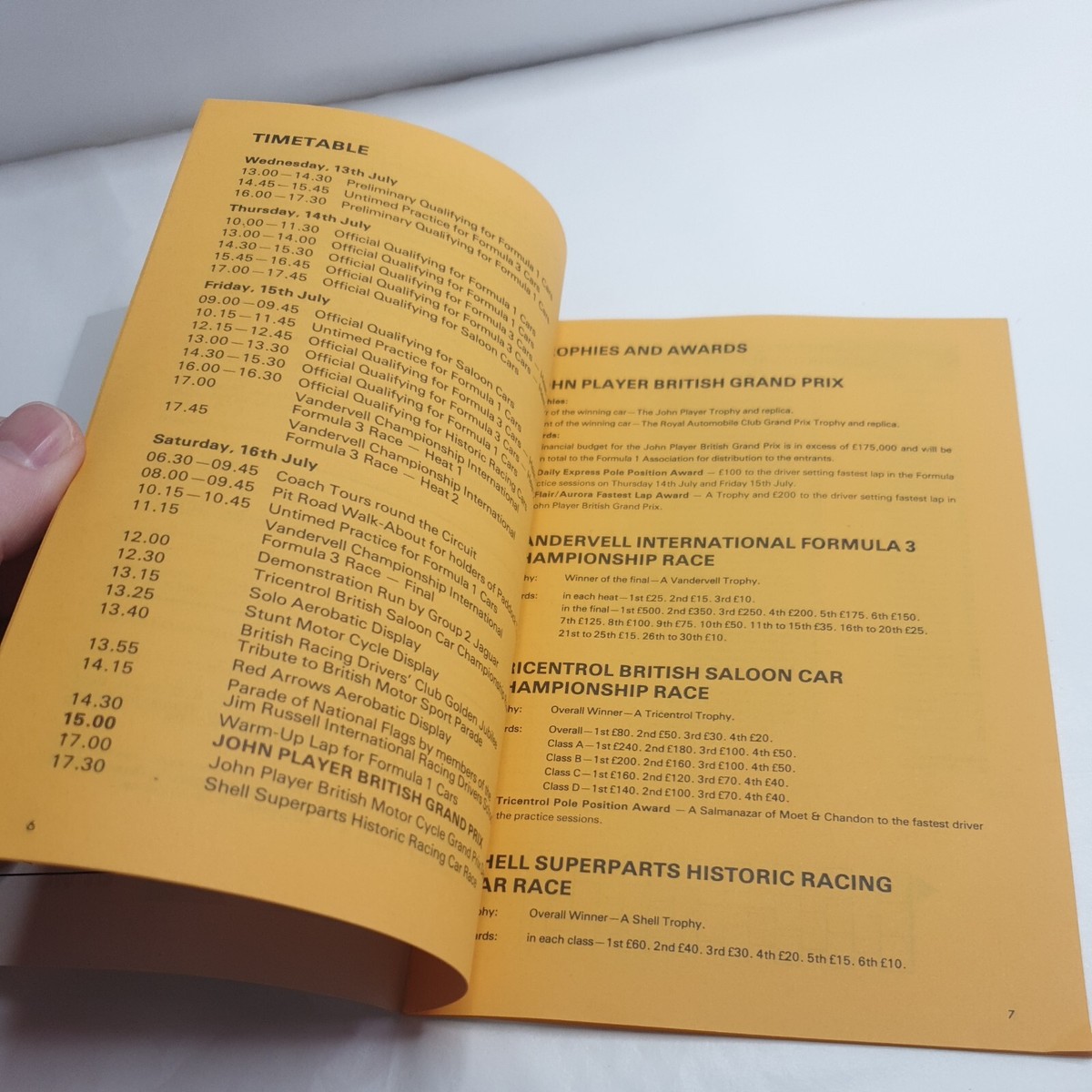 Programme Officiel F1 – Grand Prix De Grande-Bretagne 1977 (Silverstone, John Player)