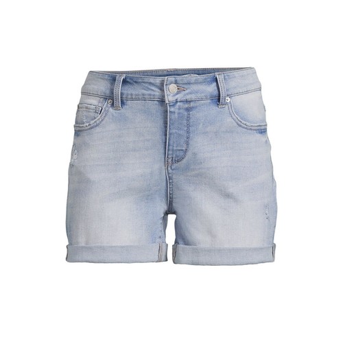 Time and Tru Women's Mid Rise Cuffed 4" Denim Short size 14 - Picture 2 of 7