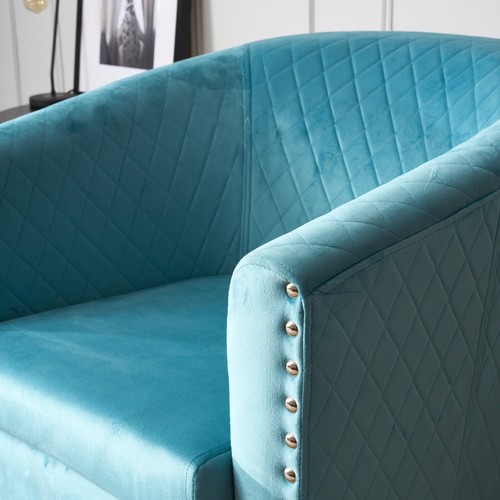 Tub Chair Velvet Arm Chair Modern Statement Armchair Luxury Quilted Rivet Dining - Picture 67 of 68