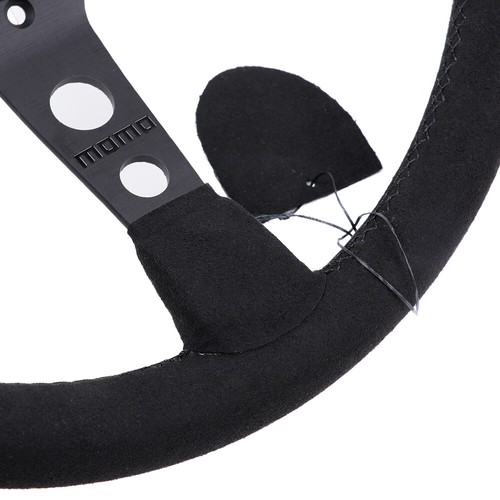 MOMO 350mm/14inch MOMO MOD07 BLACK EDITION Deep Dish Suede Sport Steering Wheel - Picture 6 of 17