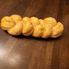 Fake Braided Loaf of White French Bread Bakery Display Food Photo Prop Decor S4