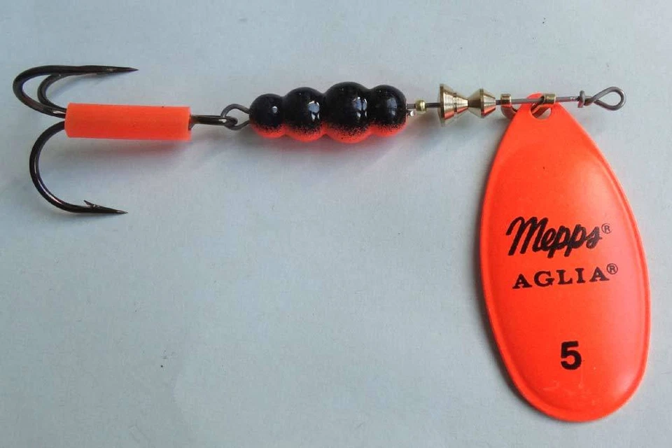 1 x leurre MEPPS cuiller AGLIA FLUO ORANGE lure trout perch spinner trutie