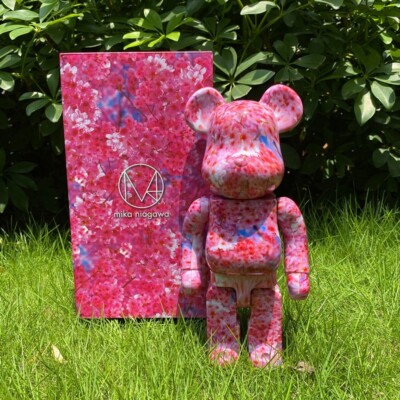 Bearbrick 400% Cherry Blossom and Basquiat 11 inch Height Decorative Doll