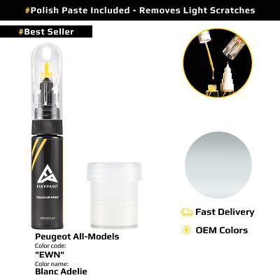 Touch up Paint for Peugeot All Models Code: EWN Blanc Adelie