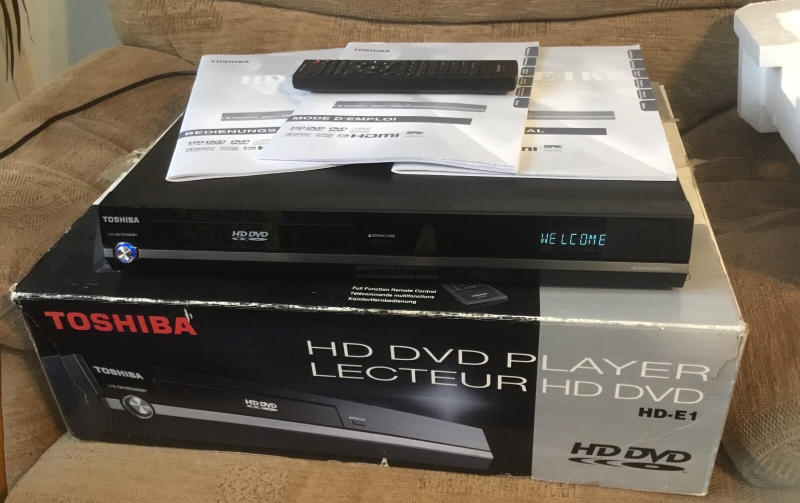 TOSHIBA HD DVD Player HDE1KE Used Fully Working HDMI Remote