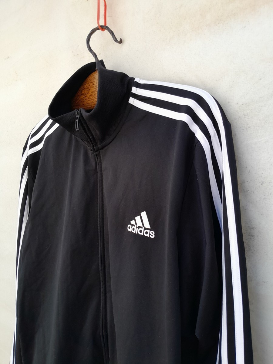 adidas Track Jacket Men's Extra Large Black Primegreen Pockets
