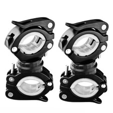 2 Pack 360  Rotation Flashlight Mount Holder Bicycle LED Light Clip Clamp