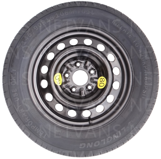 Roue De Secours Galette 15'' Pour Toyota Yaris 4 écrous - Kit Complet Avec Cric, Clé Et Sac 58x13cm