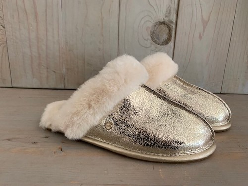 UGG SCUFFETTE 2 METALLIC SPARKLE SOFT GOLD WOMENS SLIPPERS NEW | eBay