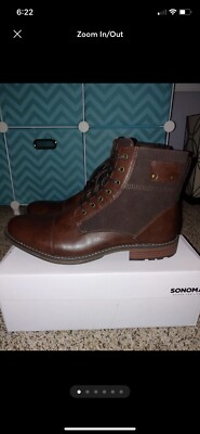 Mens Sonoma Dark Brown Boots Size 13