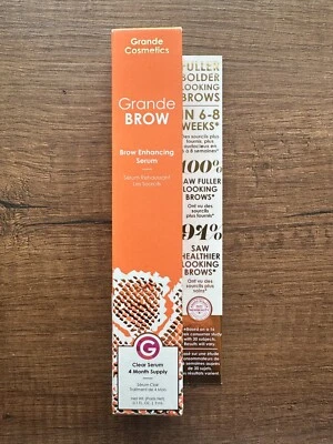 GRANDE COSMETICS GrandeBROW Cosmetics Enhancing Serum 3ml 4 Month Supply New Authentic & Genuine
