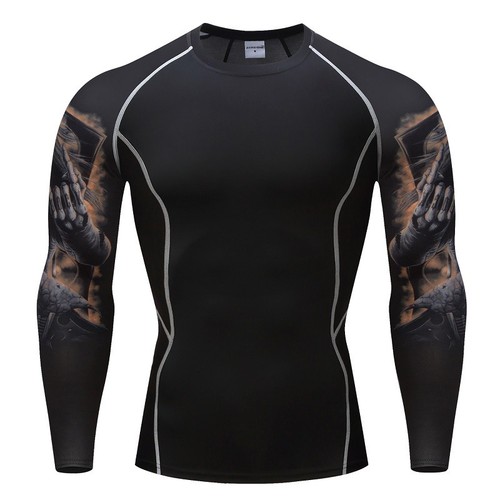Top de compresión para hombre gimnasio crossfit MMA cráneo ciclismo músculo vudú alta calidad - Imagen 2 de 6