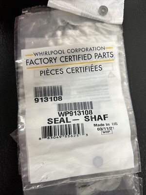 Part# WP913108 (913108) Whirlpool Seal-Shaf (G5F)