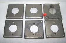 Steel City Lot 6 Square Galvanized Electrical Box Surface Cover 4" in Receptacle