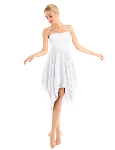 Womens Adult Lyrical Ballet Dance Dress Leotard Contemporary Dance Costume Skirt - Picture 14 of 50