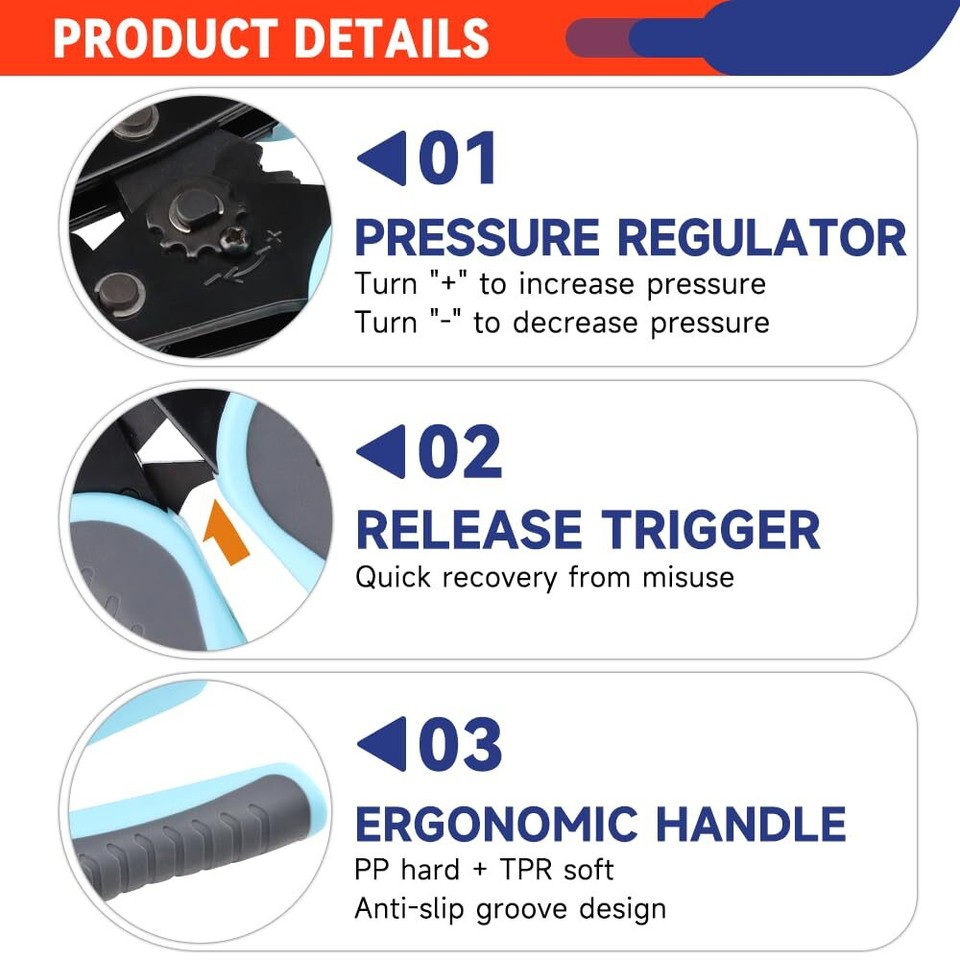 Crimping Tool For Ignition Cable and Spark Plug Connectors Ratcheting