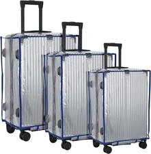 Jexine 3 Pcs PVC Luggage Cover Waterproof Transparent Suitcase Thicken Protec...
