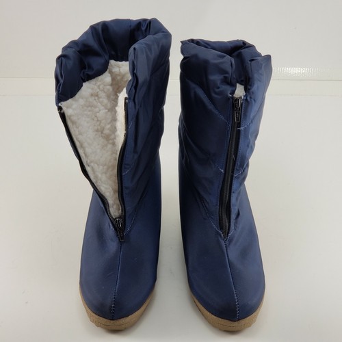 Botas Yodelers De Colección Zapato Azul Marino Puff W1234 Talla 91⁄2 B Mujer Cremallera Frontal Piel Sin Usar y en Caja - Imagen 2 de 5