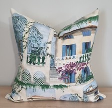 Osborne And Little Rhapsody Villa Como Azure Cushion Cover 50x50 cm