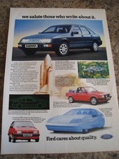 FORD CARES ABOUT QUALITY FORD SIERRA NASA ROBOTS CABRIOLE 1984 ADVERT A4 FILE 29