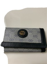 GUCCI Vintage GG Signature Leather 4 Key Holder Wallet Snap Pouch & Box
