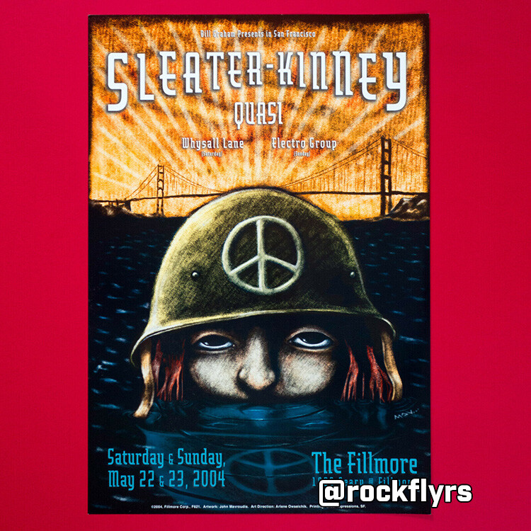 Sleater-Kinney 2004 Original Concert Poster. Fillmore SFO. QUASI