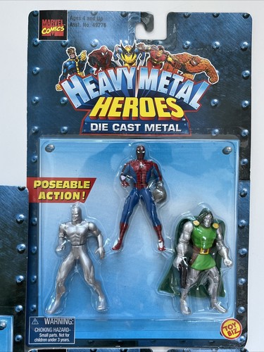 Holiday Stocking w/nine 1999 Marvel Comics Heavy Metal Heroes, NIB Ready To Give - Picture 3 of 7