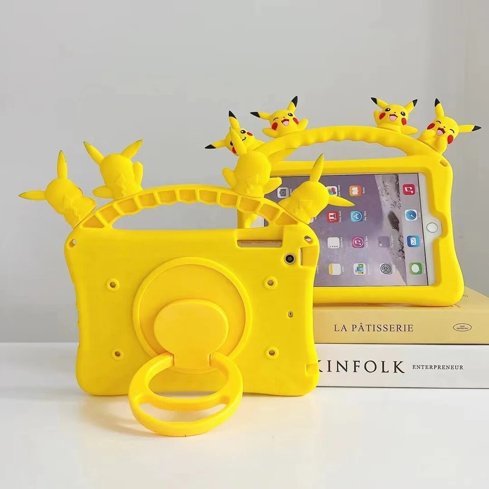 Funda protectora con mango a prueba de golpes para iPad 10th 9 8 mini 6 5 Air 1 2 Pro Pikachu para niños Foto 2 de 4